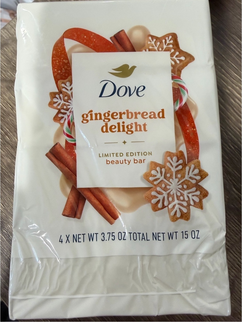 Dove Gingerbread Delight Beauty Bar Soap Limited Edition 4-Pack NEW